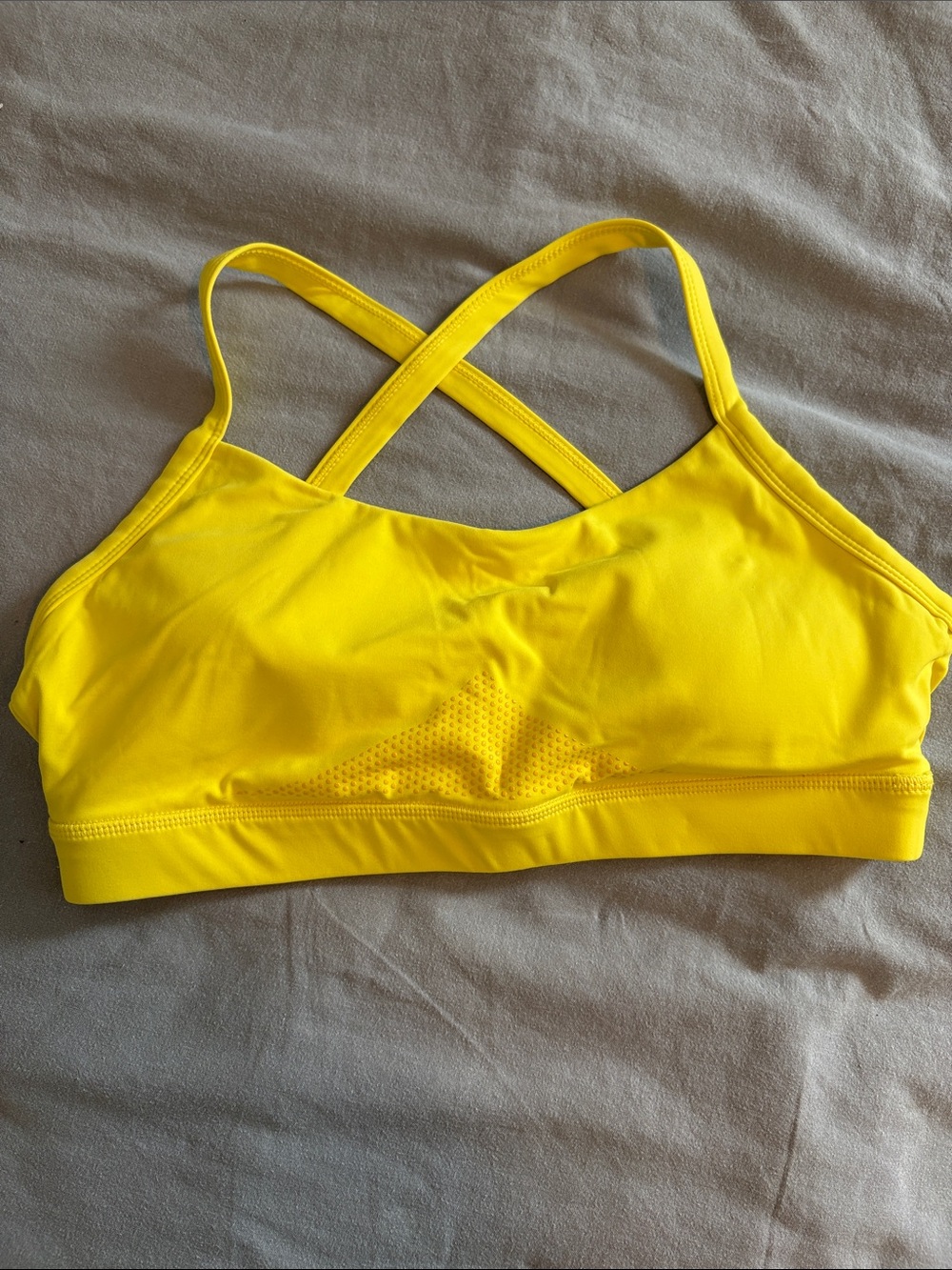 Yellow Crisscross-Back Sports Bra for Women
